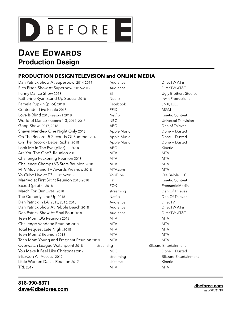 Dave Resume-As of 1-31-19-Short-Edited.Pages