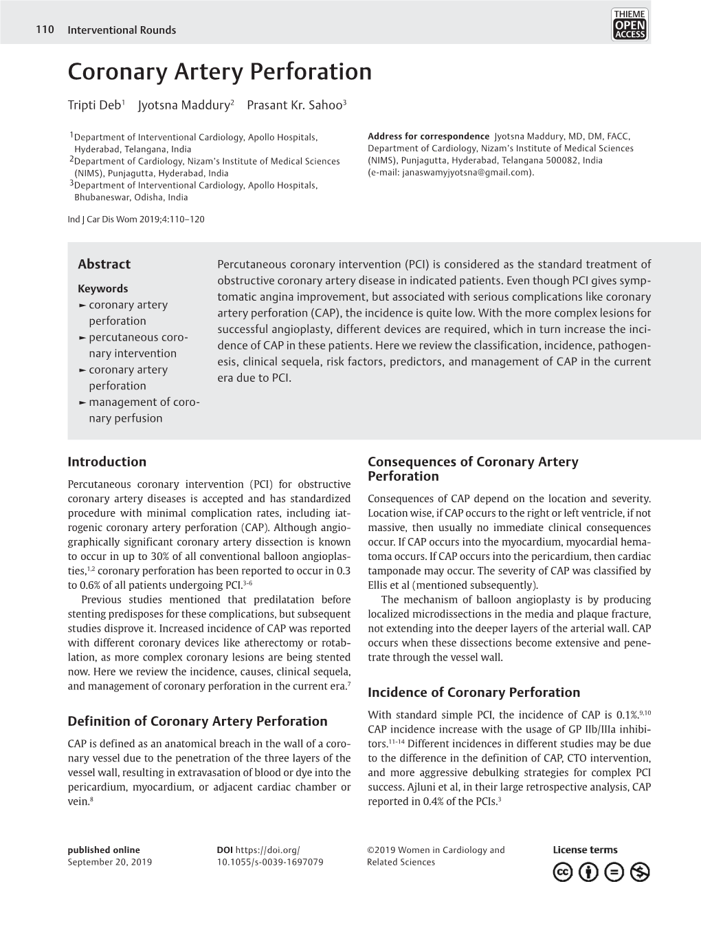 Coronary Artery Perforation