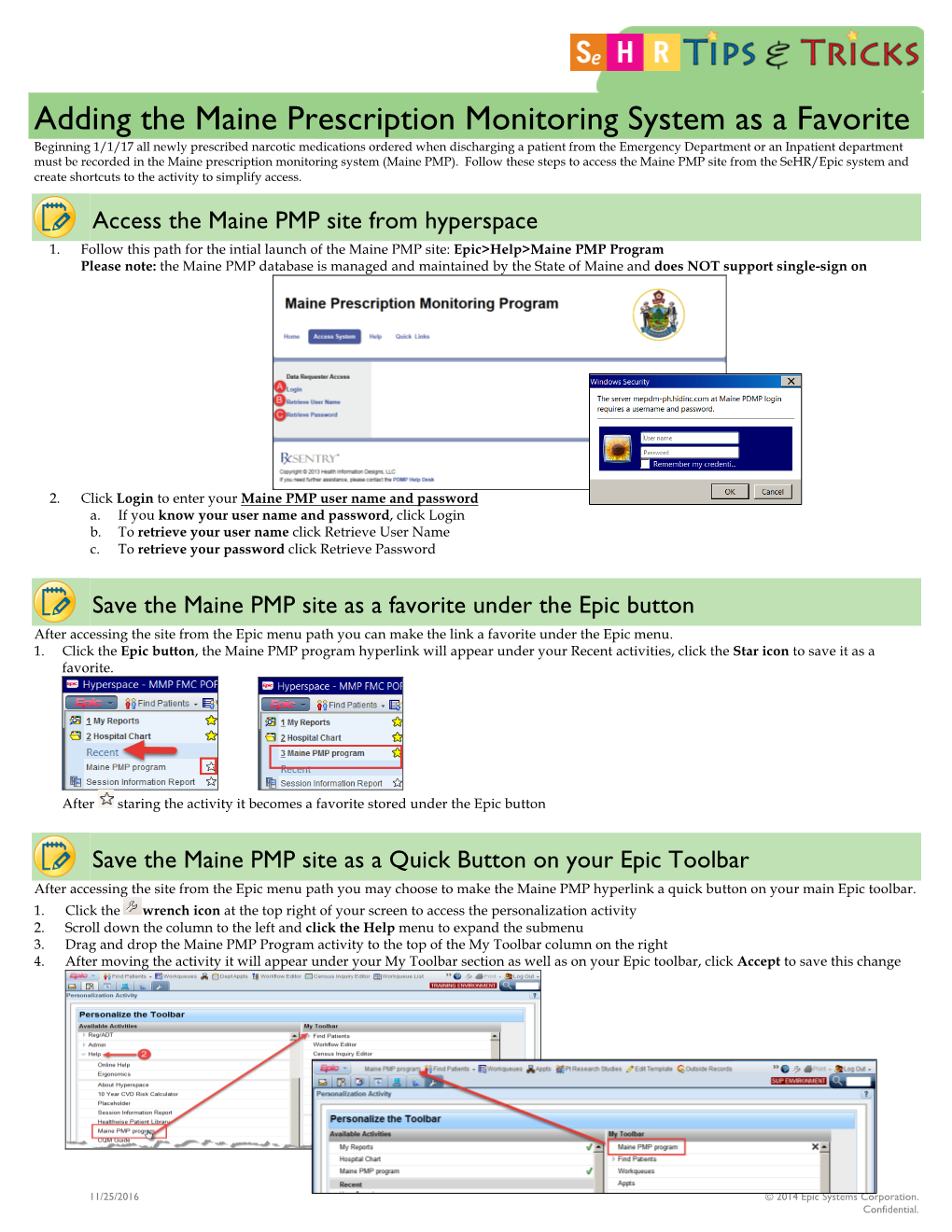 Adding the Maine Prescription Monitoring System As a Favorite