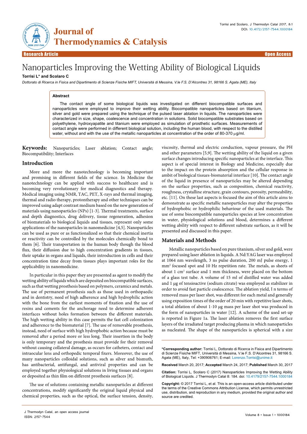 Nanoparticles Improving the Wetting Ability of Biological Liquids