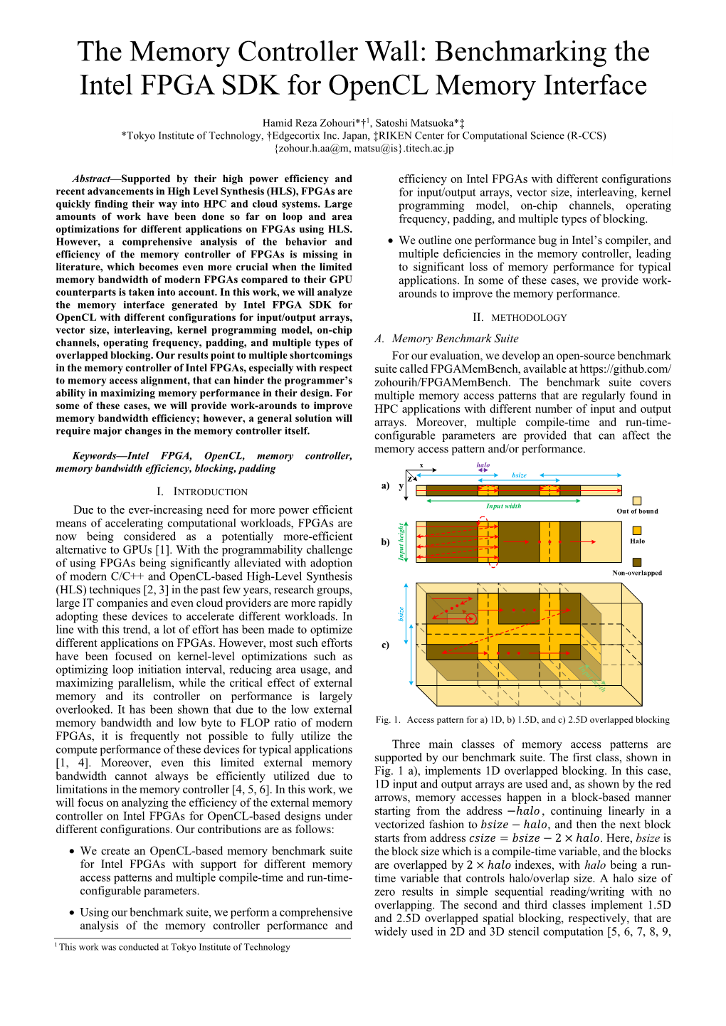 Benchmarking the Intel FPGA SDK for Opencl Memory Interface