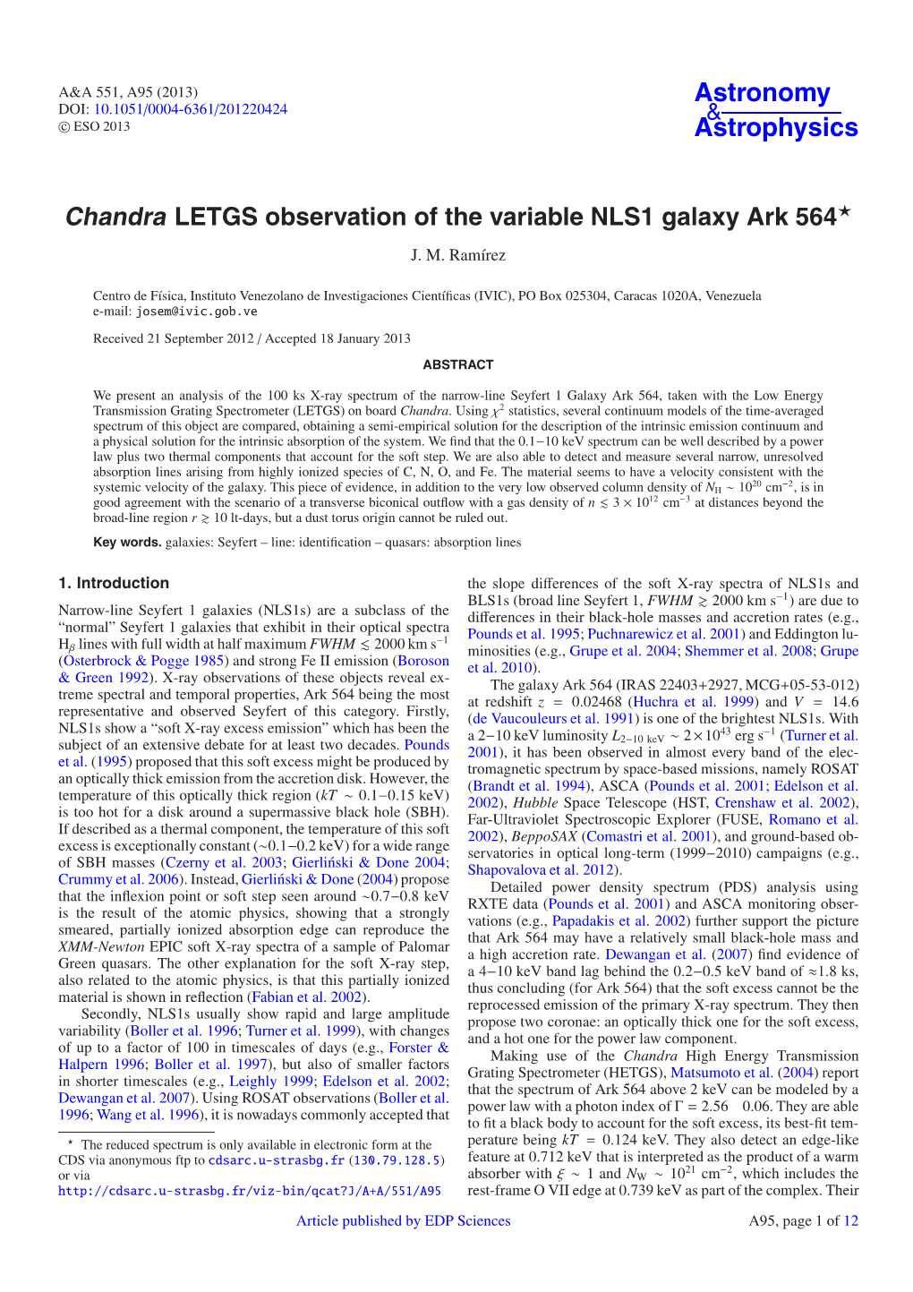 Chandra LETGS Observation of the Variable NLS1 Galaxy Ark 564⋆