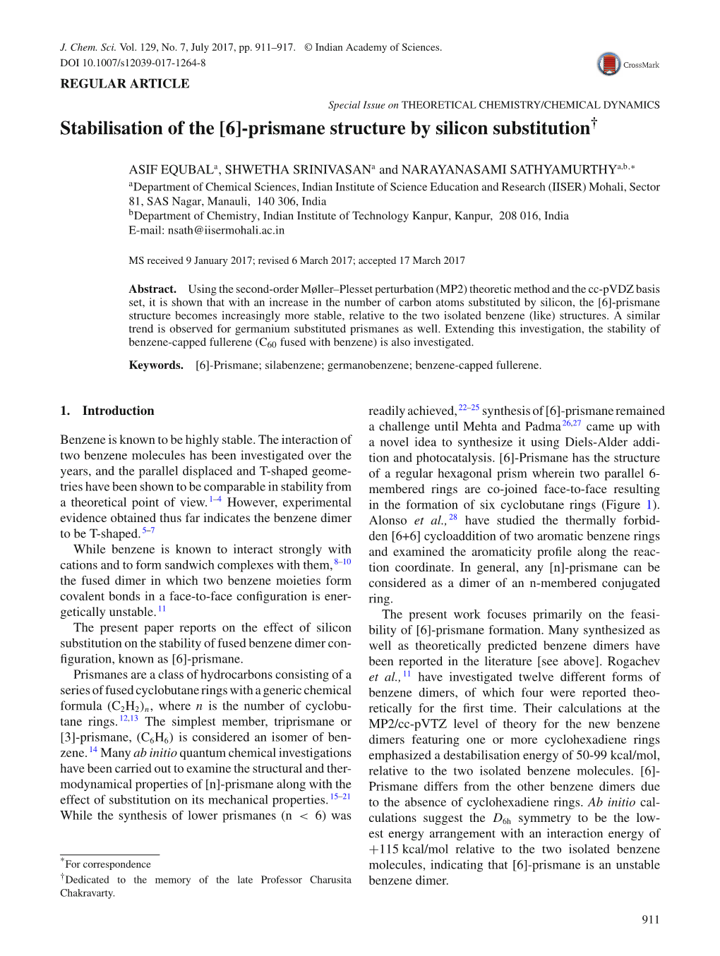 Prismane Structure by Silicon Substitution†