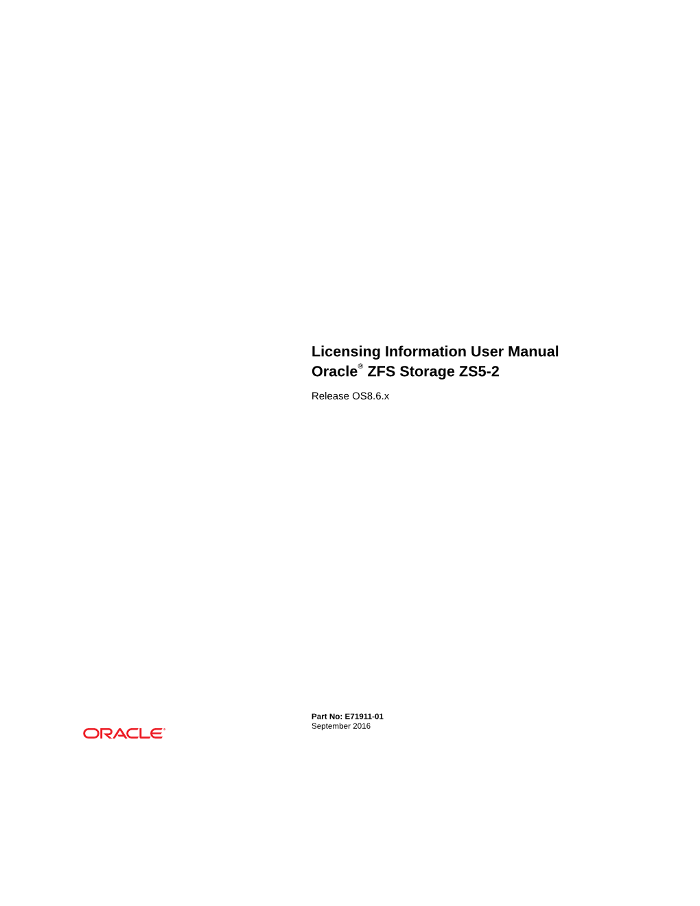 Licensing Information User Manual Oracle® ZFS
