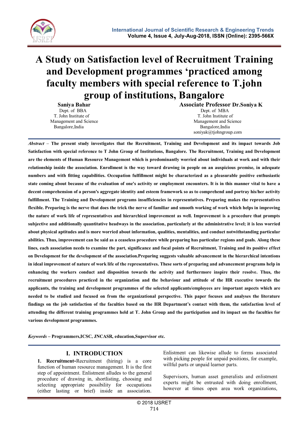 Journal of Scientific Research & Engineering Trends