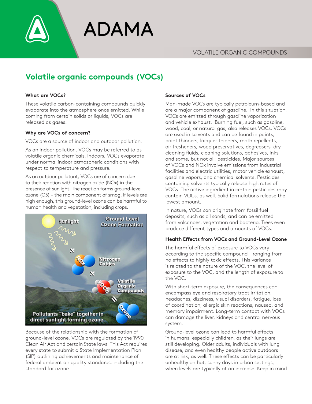 Volatile Organic Compounds (Vocs)