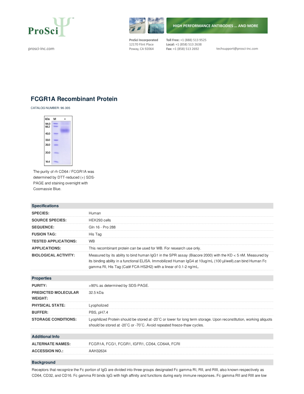 FCGR1A Recombinant Protein