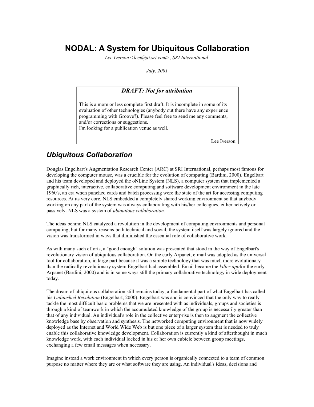 NODAL: a System for Ubiquitous Collaboration