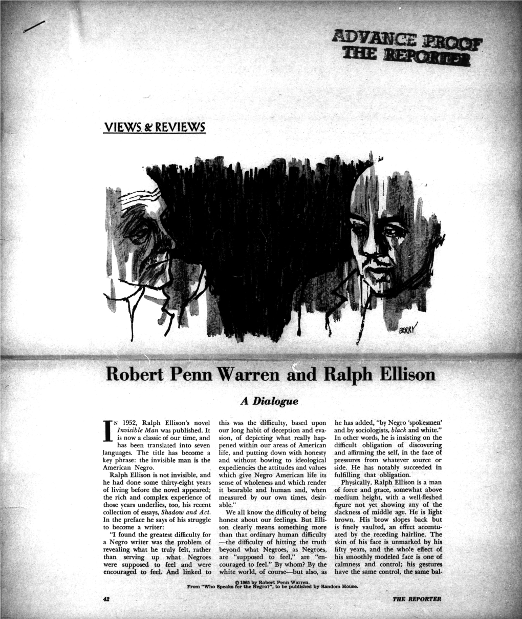 Fl Brgi~ Robert Penn Warren and Ralph Ellison