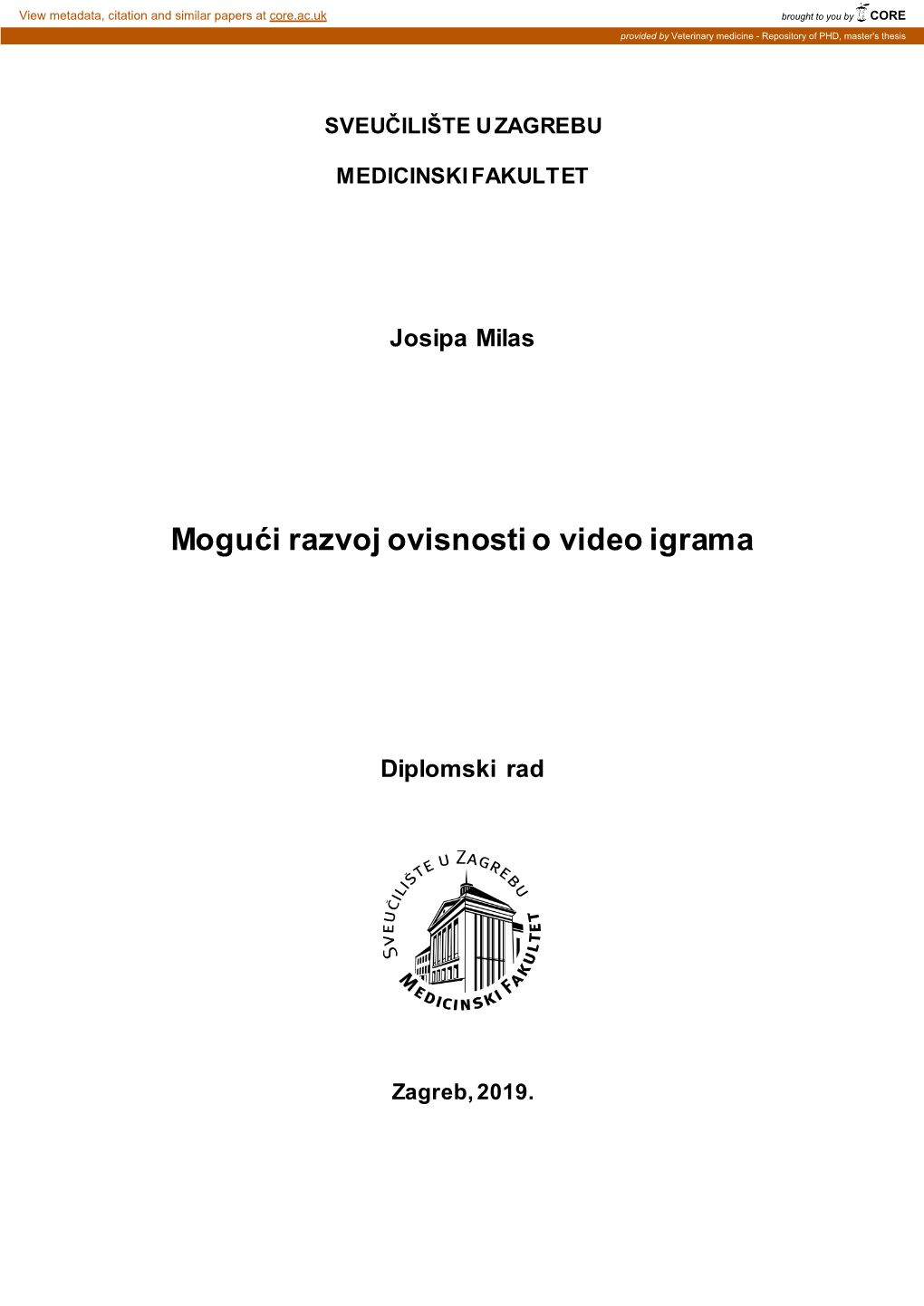 Mogući Razvoj Ovisnosti O Video Igrama