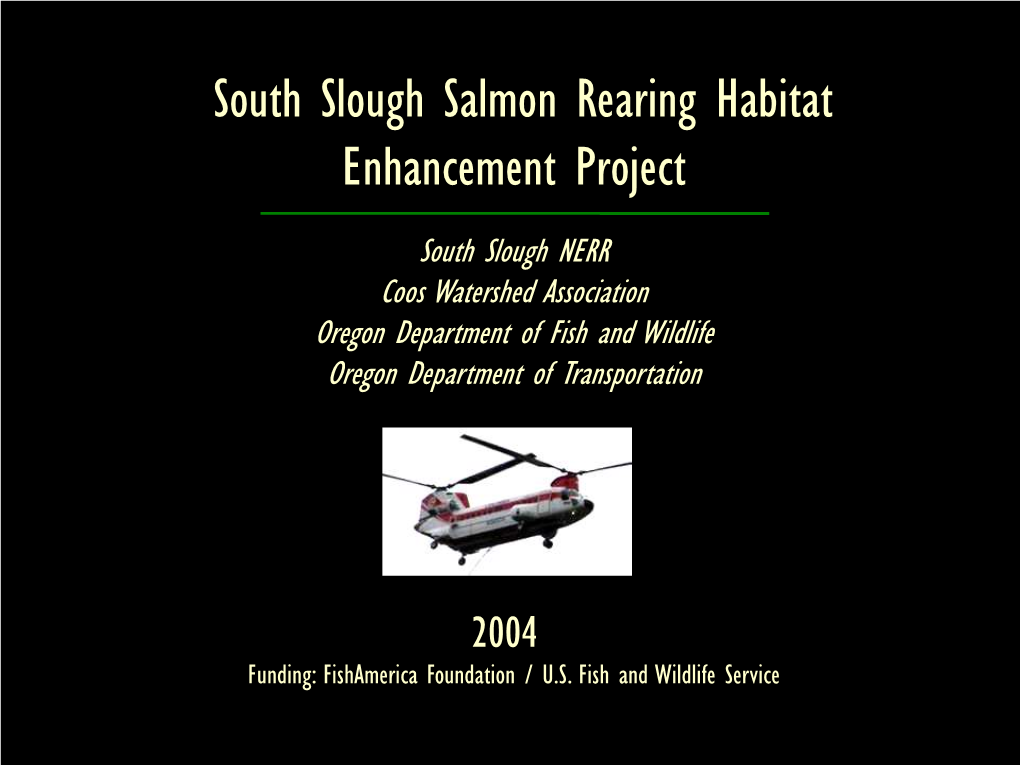 South Slough Salmon Rearing Habitat Enhancement Project