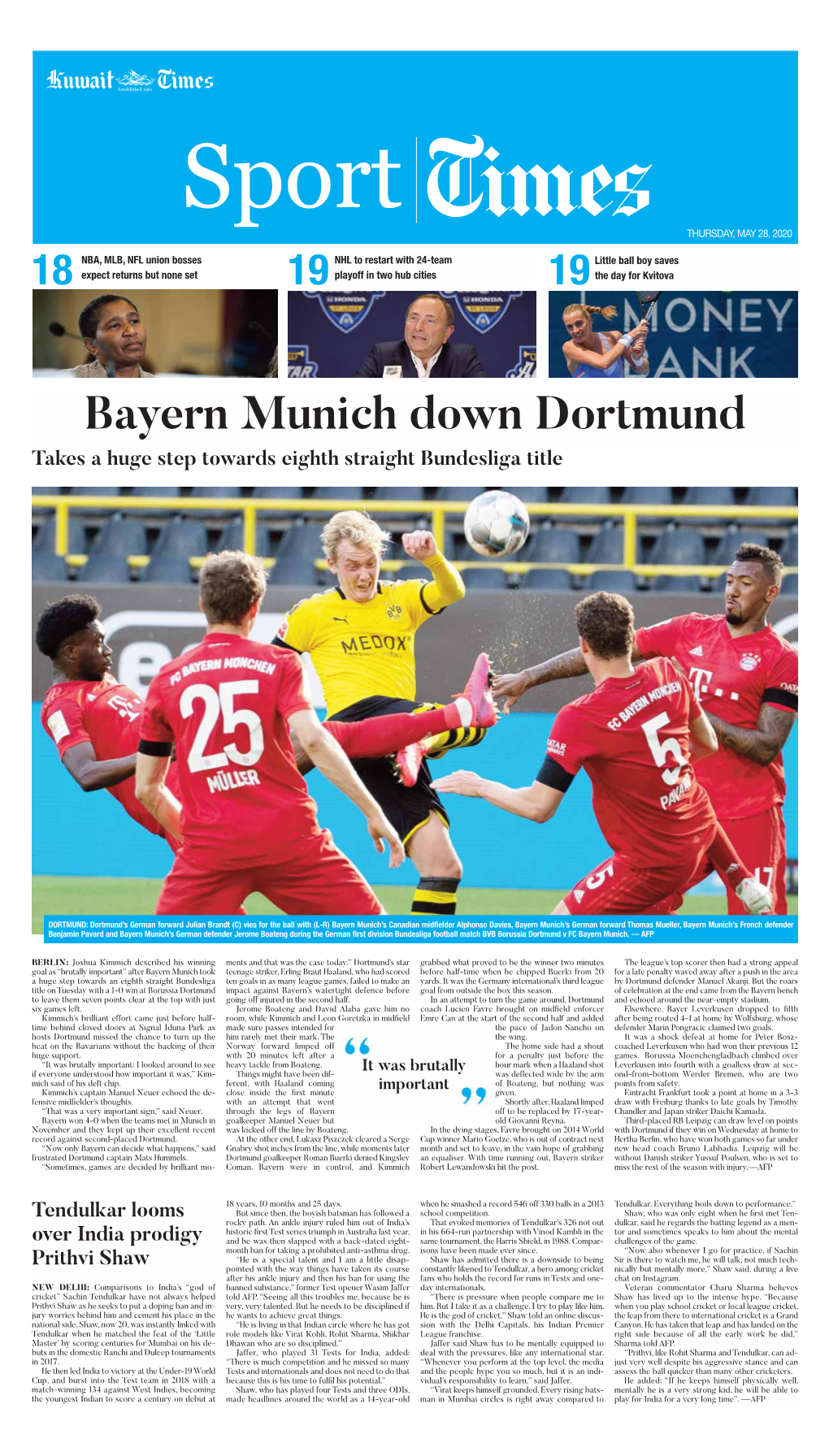 Bayern Munich Down Dortmund Takes a Huge Step Towards Eighth Straight Bundesliga Title