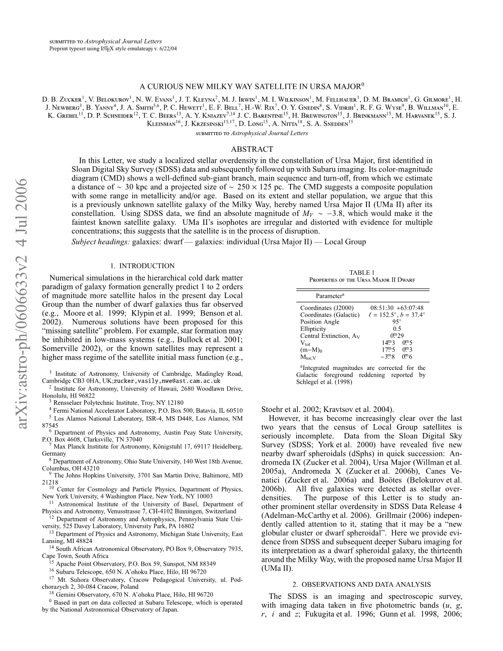 Arxiv:Astro-Ph/0606633V2 4 Jul 2006