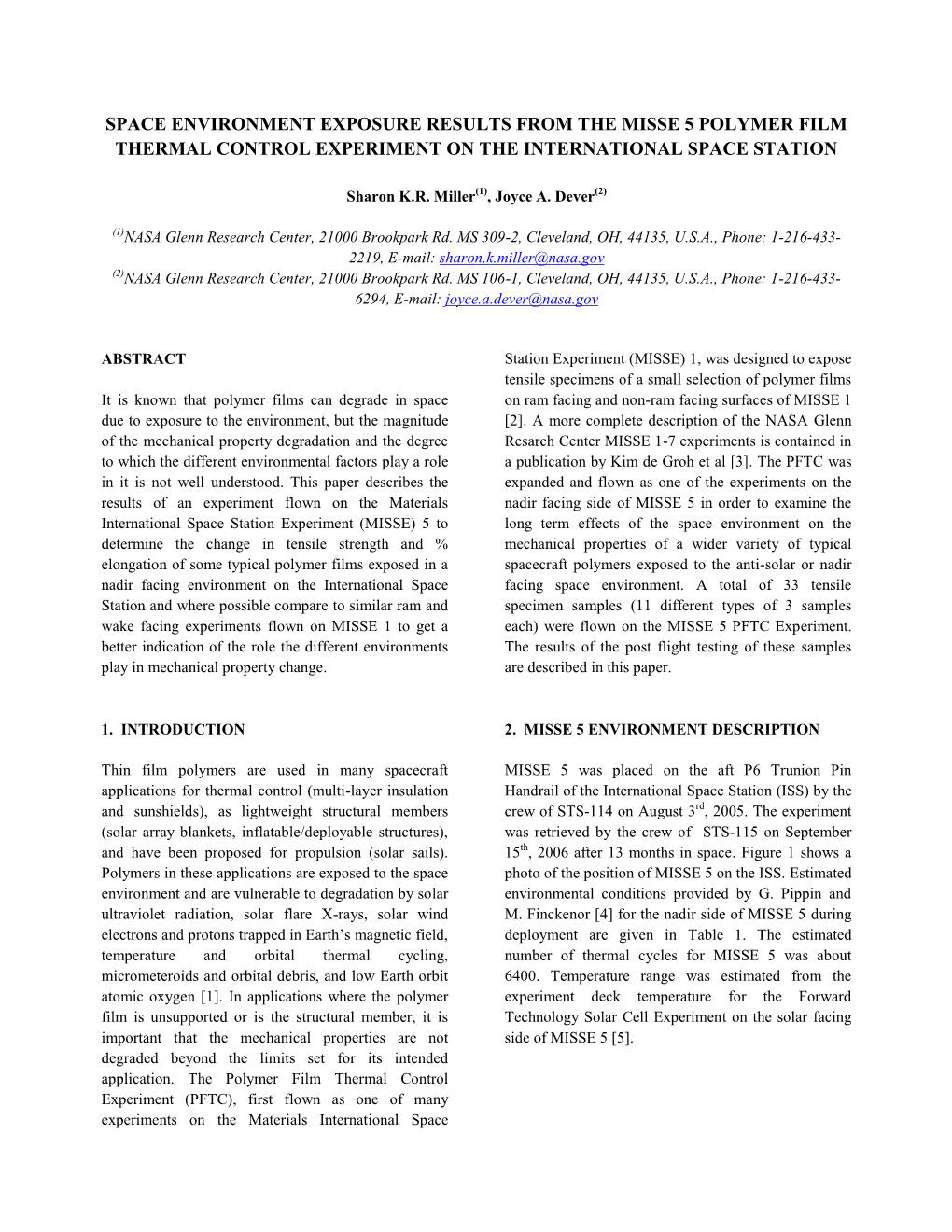 Space Environment Exposure Results from the Misse 5 Polymer Film Thermal Control Experiment on the International Space Station