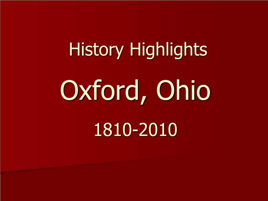 History Highlights