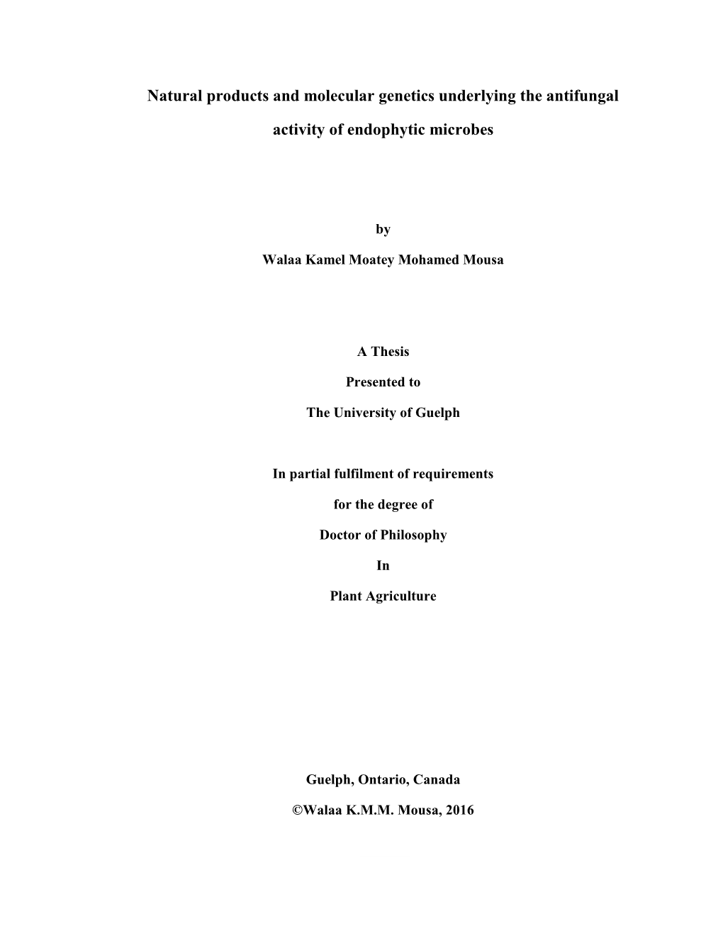 Natural Products and Molecular Genetics Underlying the Antifungal