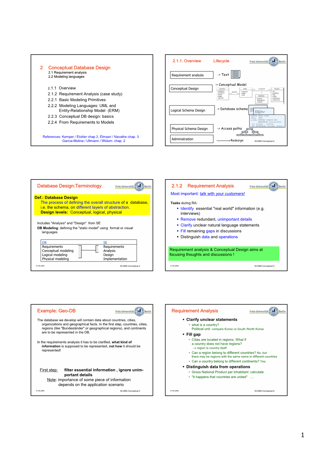 Geo-DB Requirement Analysis