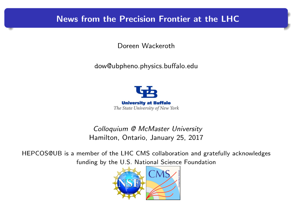 News from the Precision Frontier at the LHC