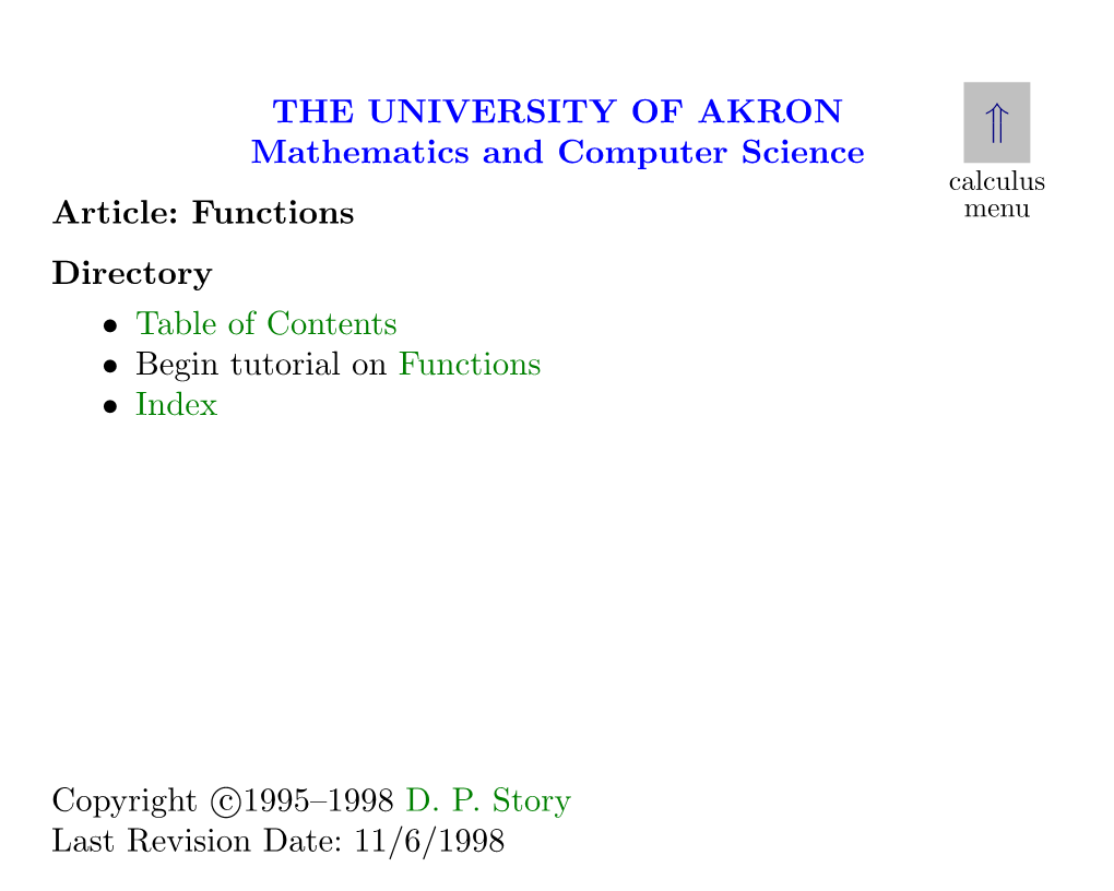 Natural Domain of a Function • Range Calculations Table of Contents (Continued)