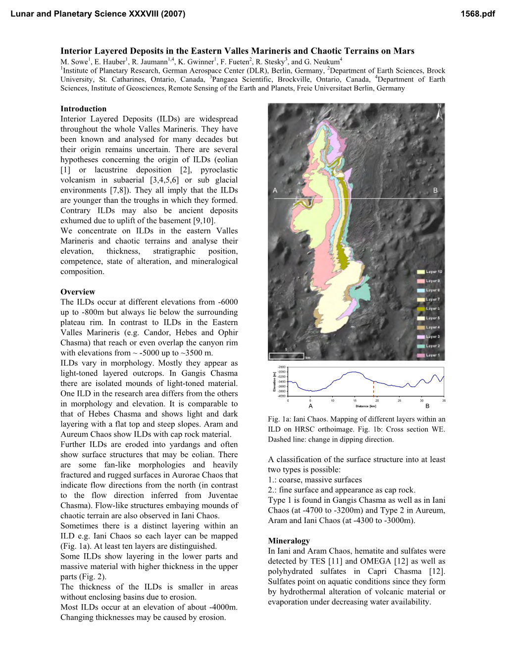 Interior Layered Deposits in the Eastern Valles Marineris and Chaotic Terrains on Mars M