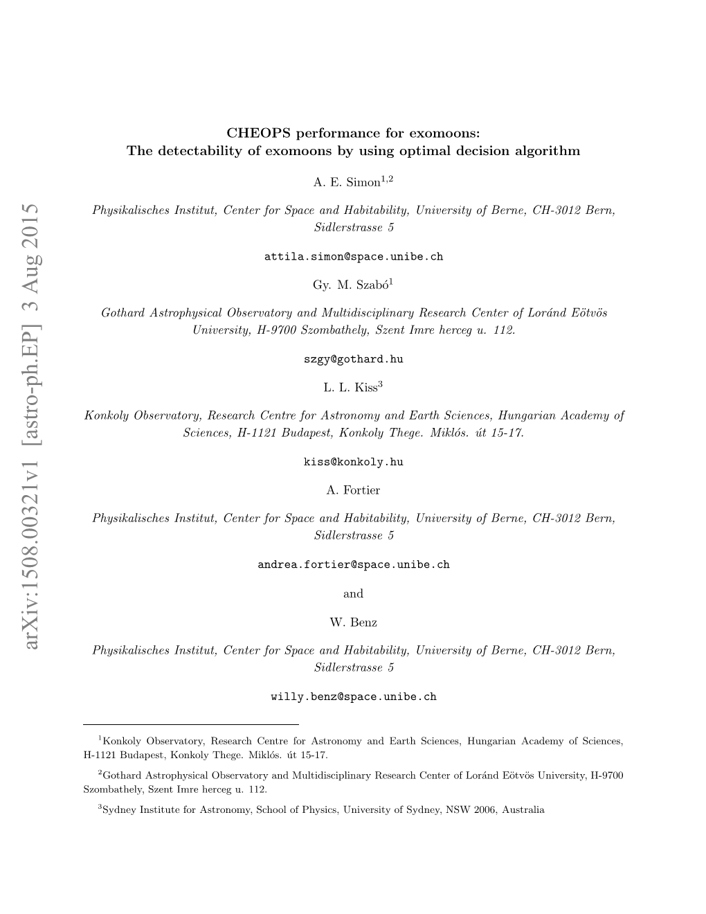 Arxiv:1508.00321V1 [Astro-Ph.EP] 3 Aug 2015 -11Bdps,Knoytee Mikl´Os