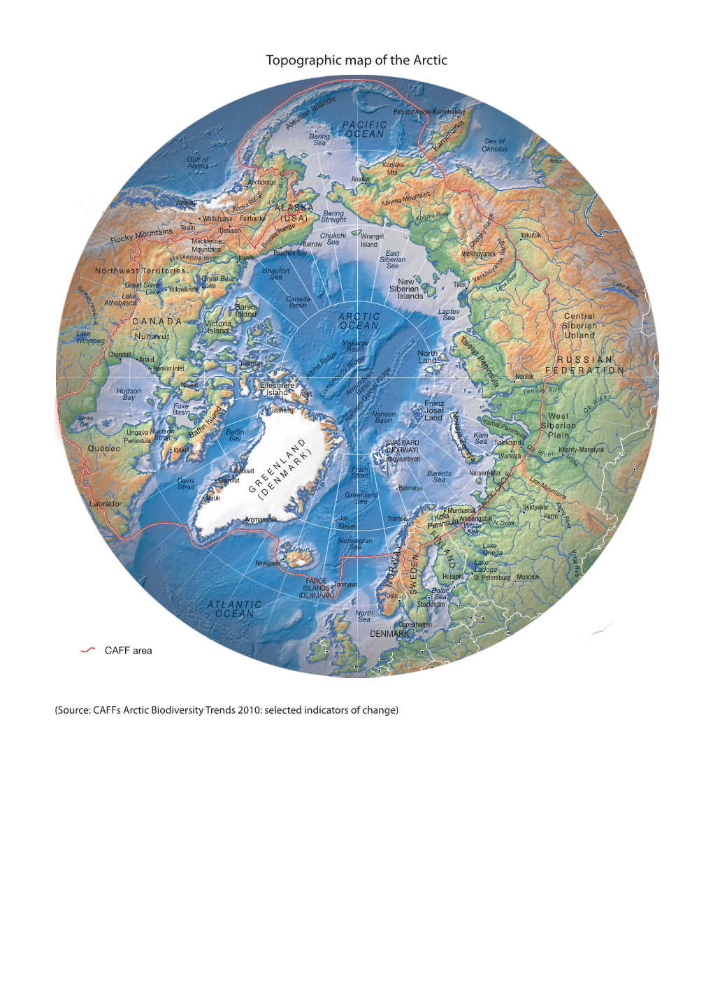 Topographic Map of the Arctic