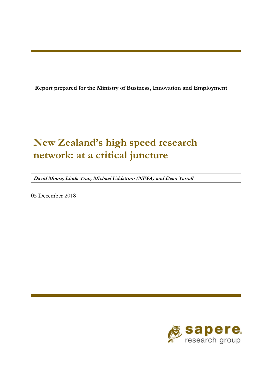 New Zealand's High Speed Research Network