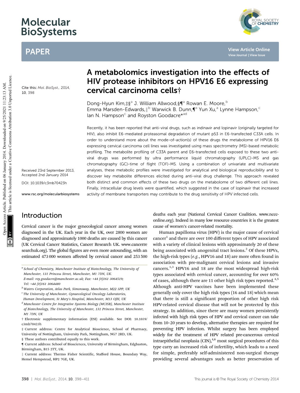 A Metabolomics Investigation Into the Effects of HIV Protease Inhibitors On