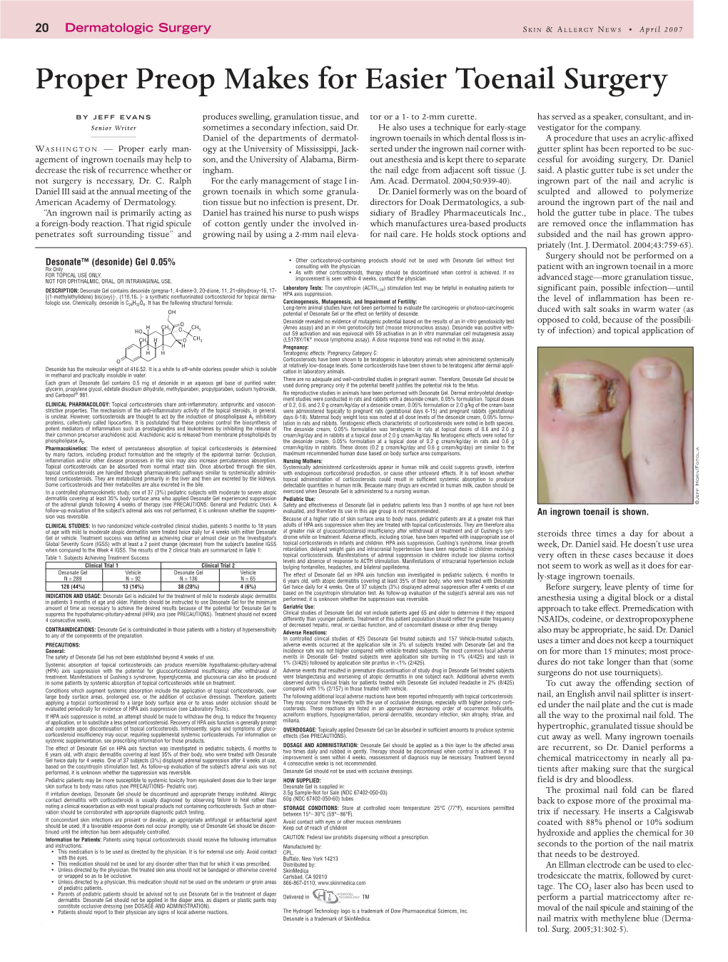 Proper Preop Makes for Easier Toenail Surgery