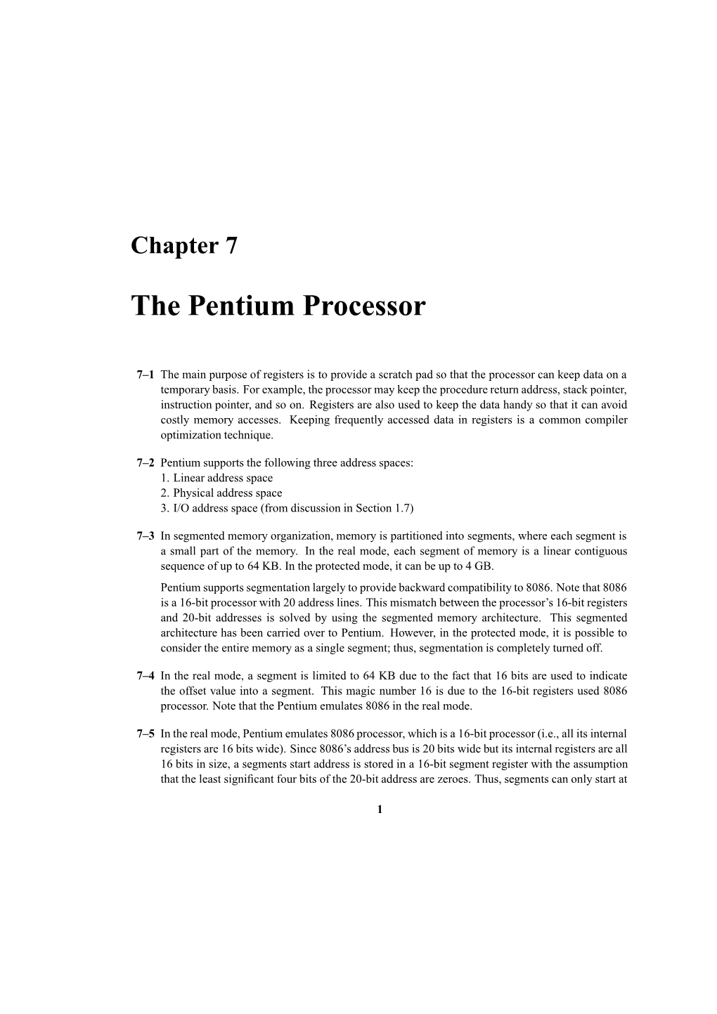 The Pentium Processor