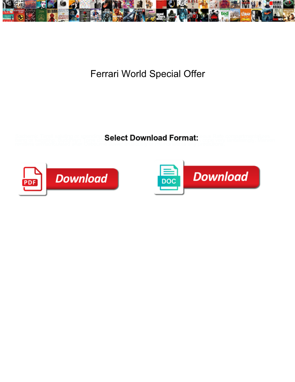 Ferrari World Special Offer