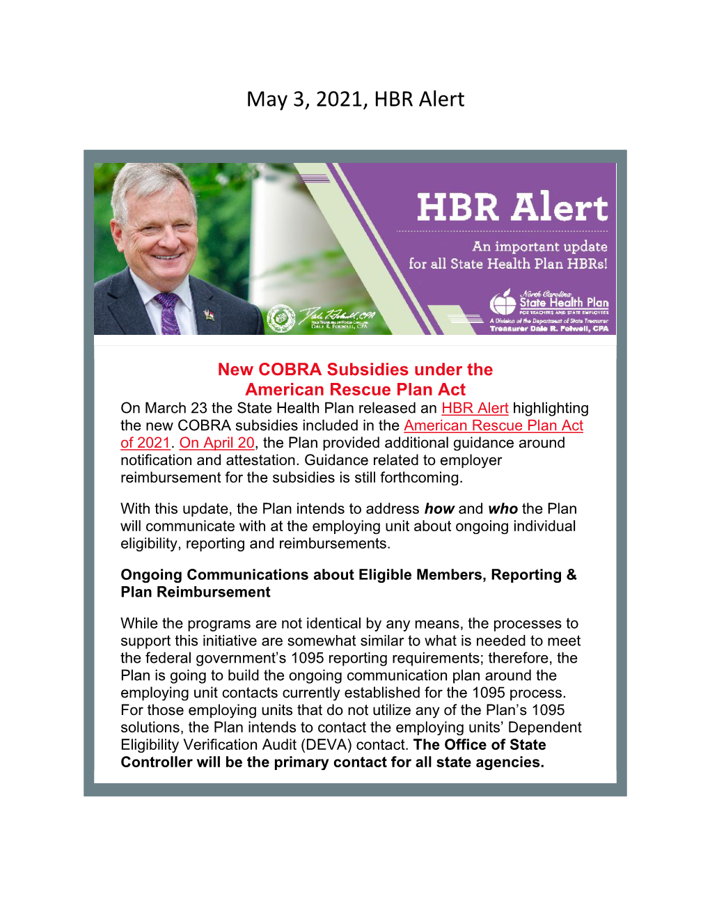 May 3, 2021, HBR Alert