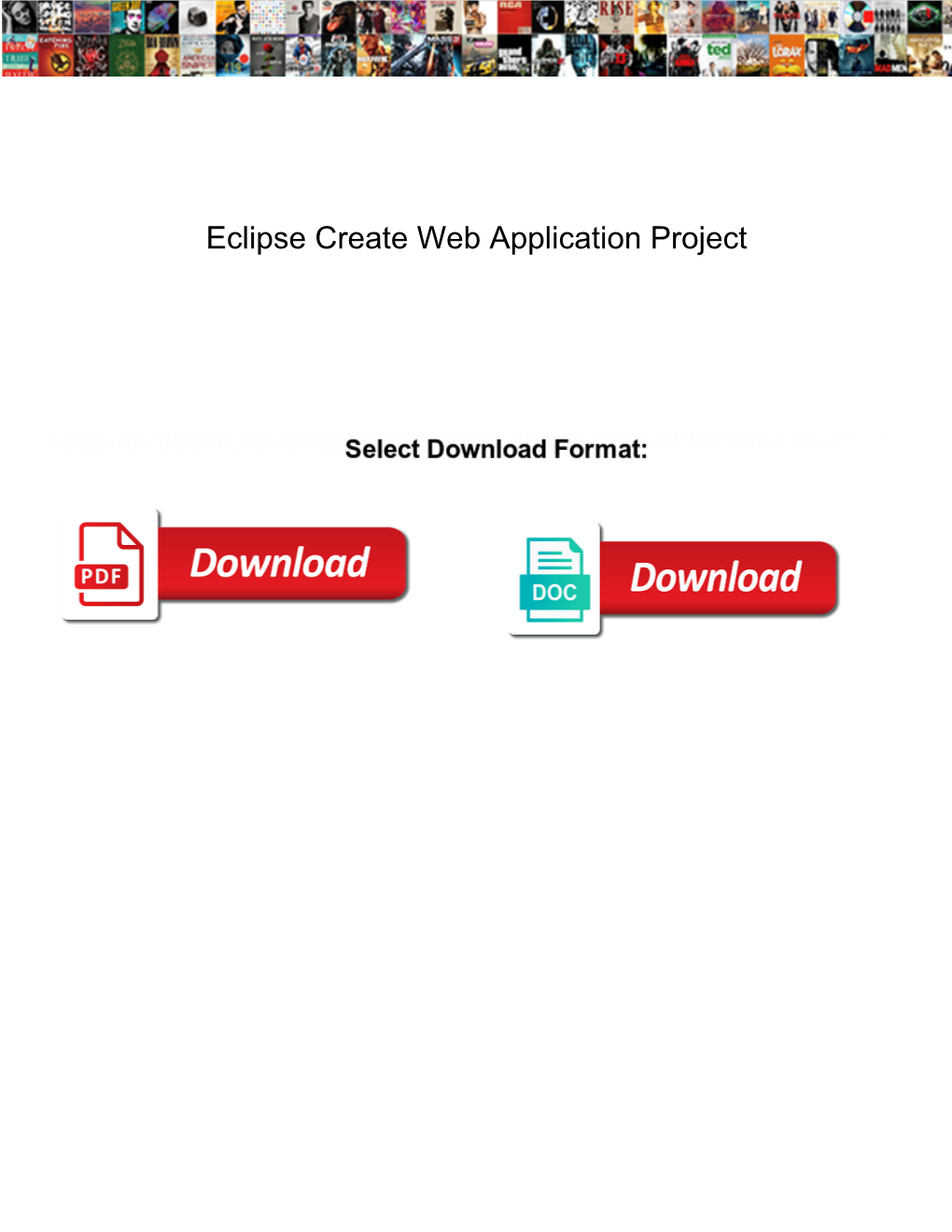 Eclipse Create Web Application Project