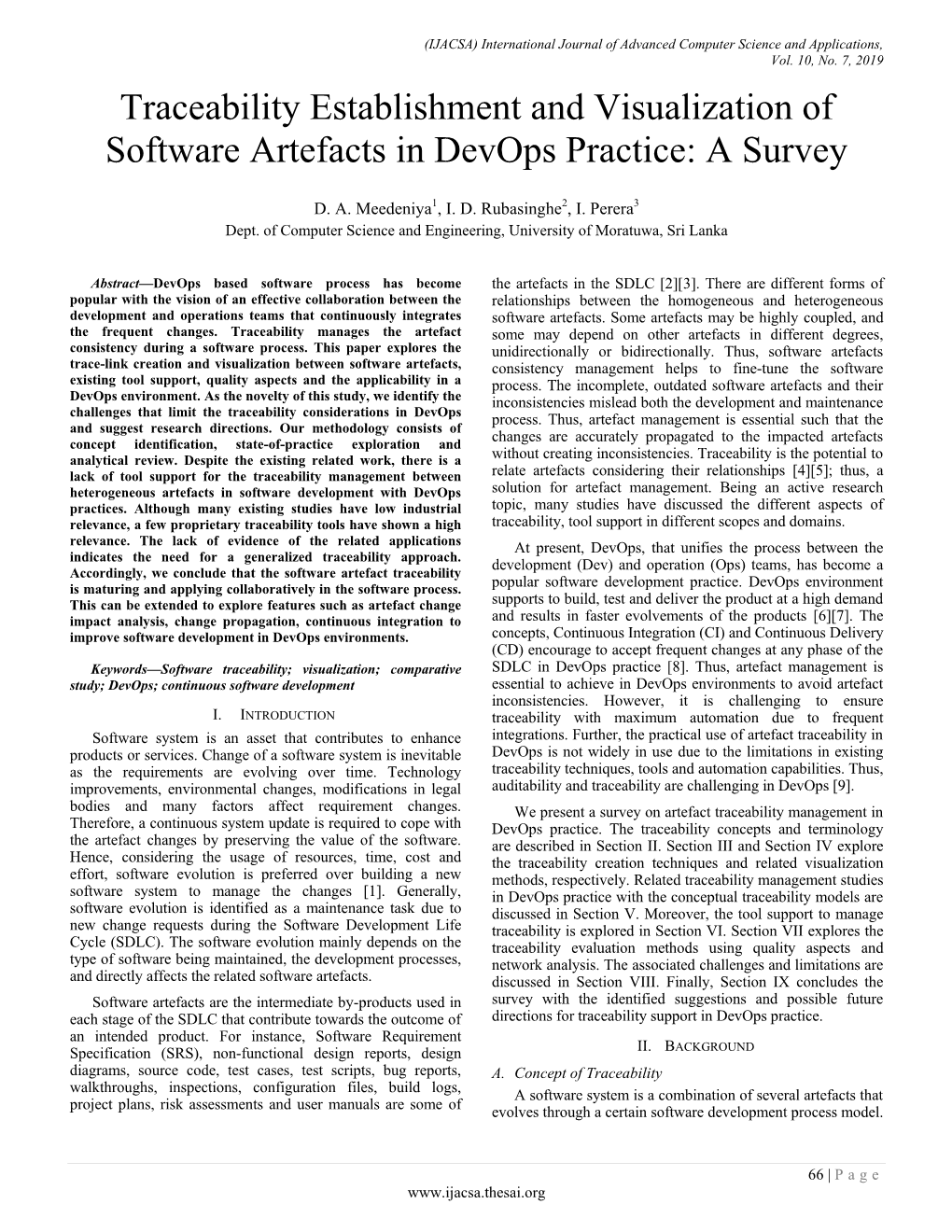 Traceability Establishment and Visualization of Software Artefacts in Devops Practice: a Survey