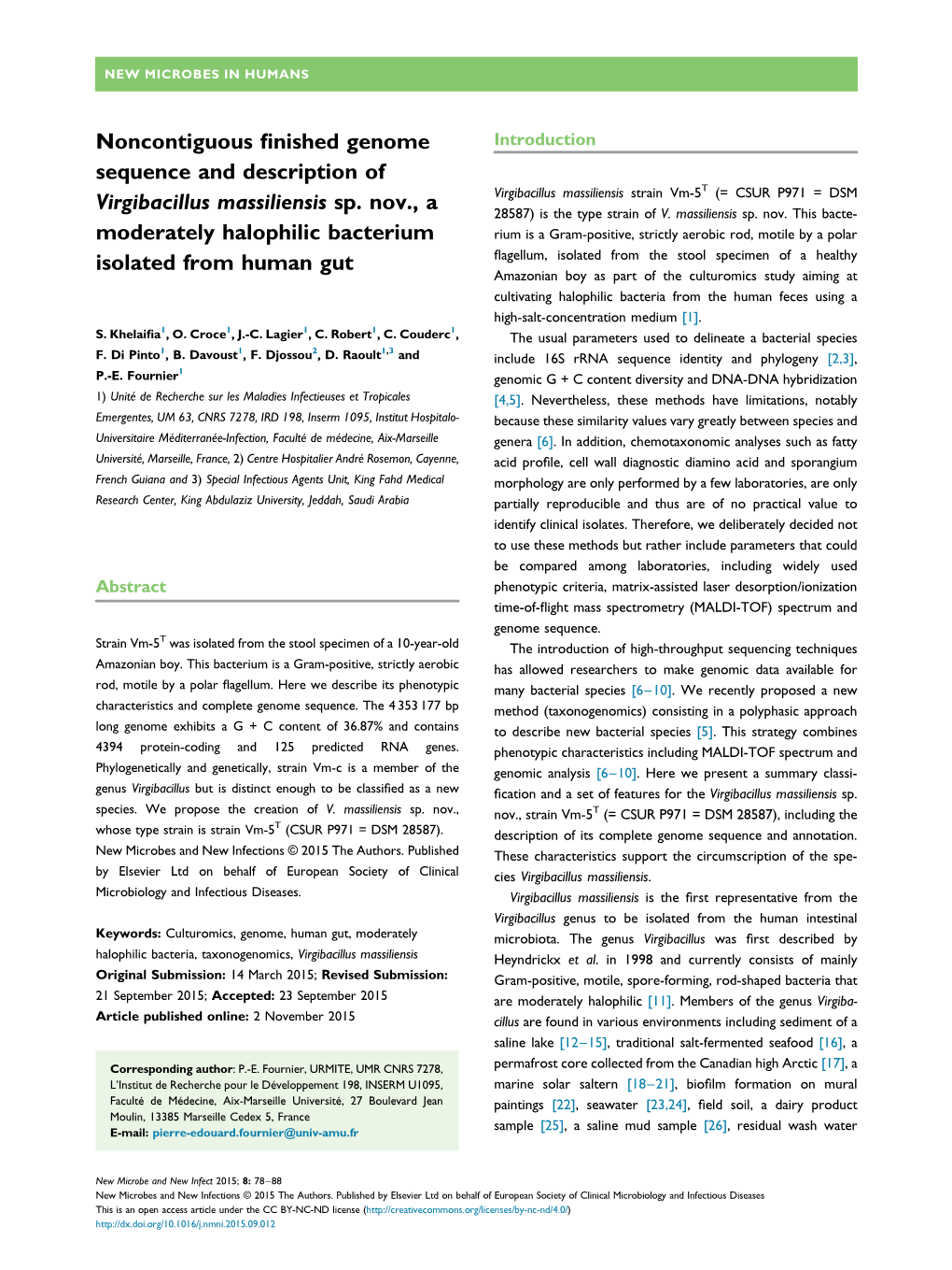 Noncontiguous Finished Genome Sequence and Description Of