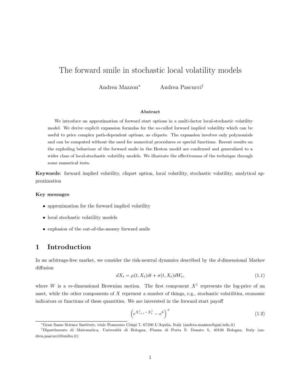 The Forward Smile in Stochastic Local Volatility Models
