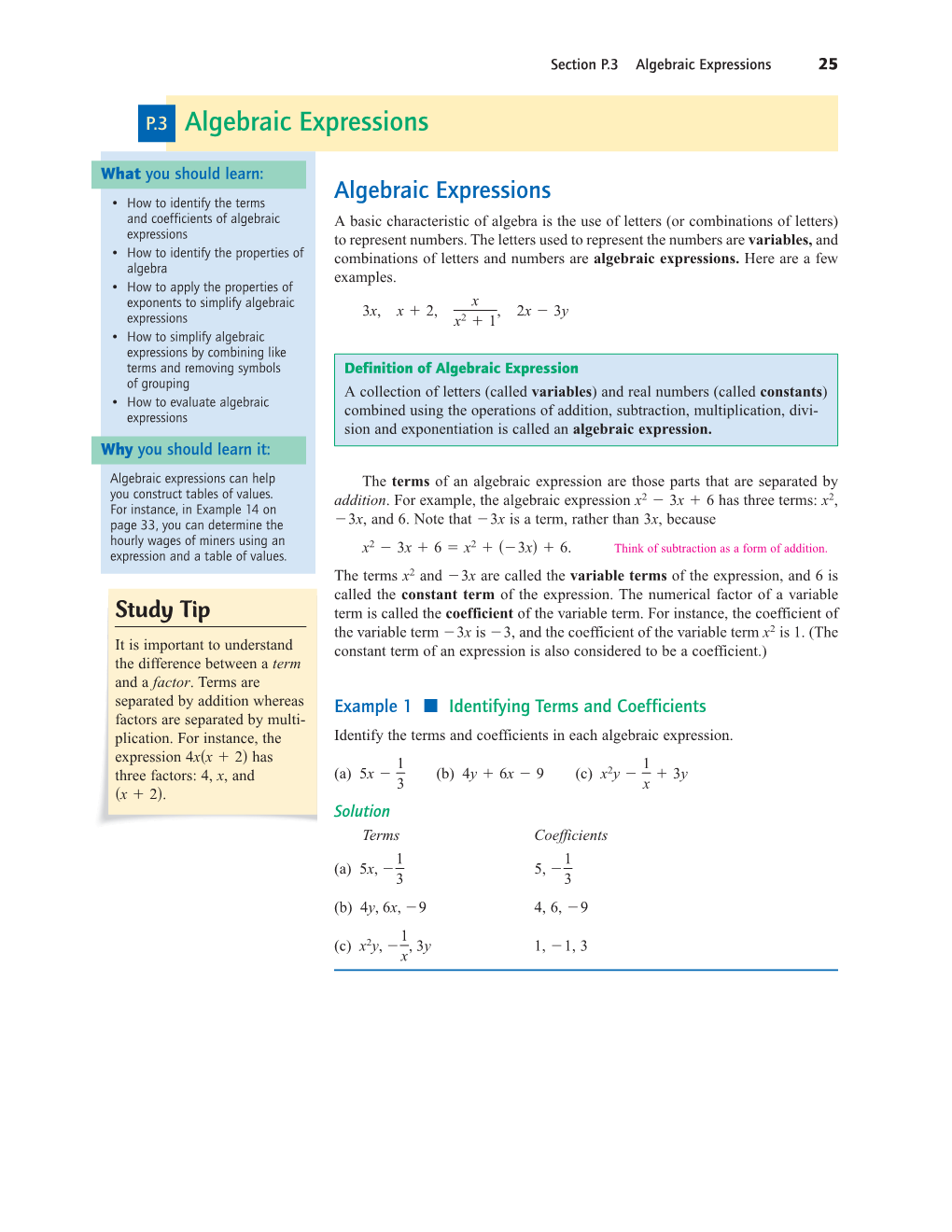 Algebraic Expressions 25