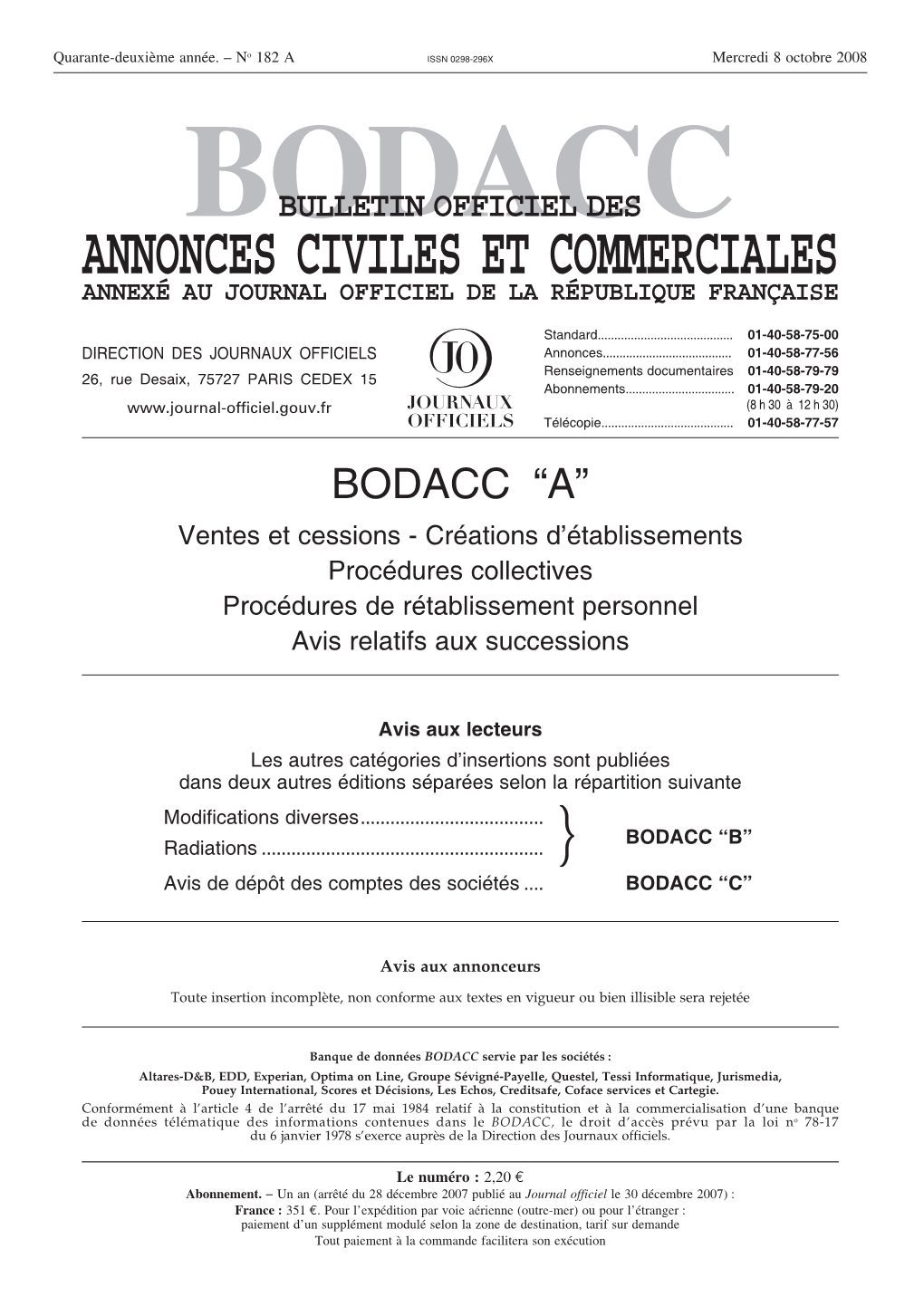 PROCÉDURES DE SAUVEGARDE DES ENTREPRISES (Décret No 2005-1677 Du 28 Décembre 2005)