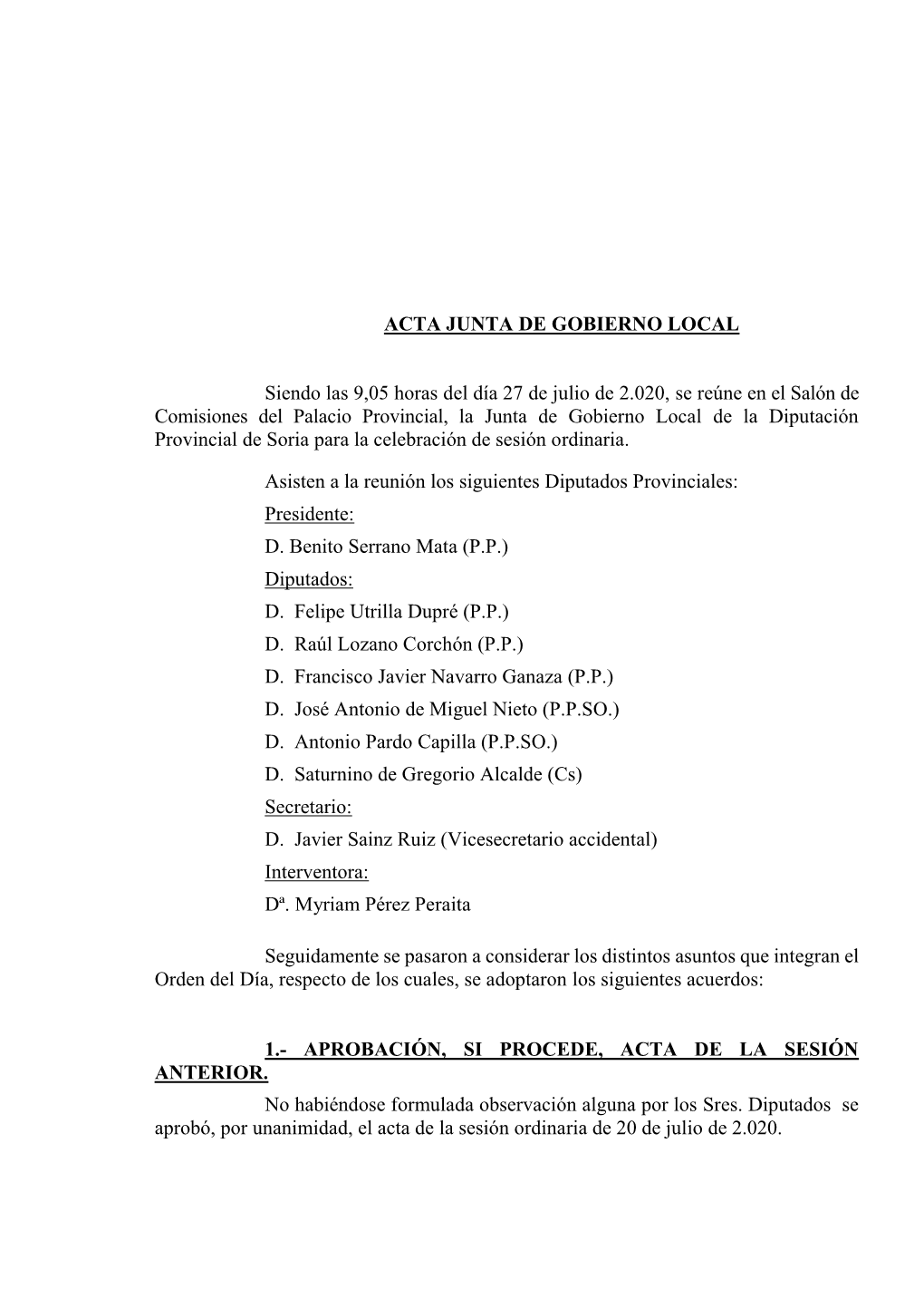 Acta 27 De Julio De 2020