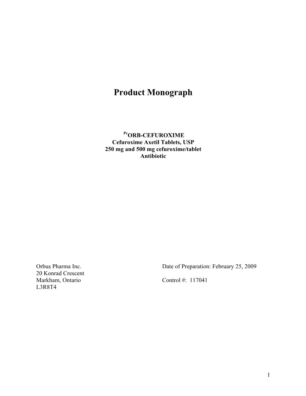 Product Monograph