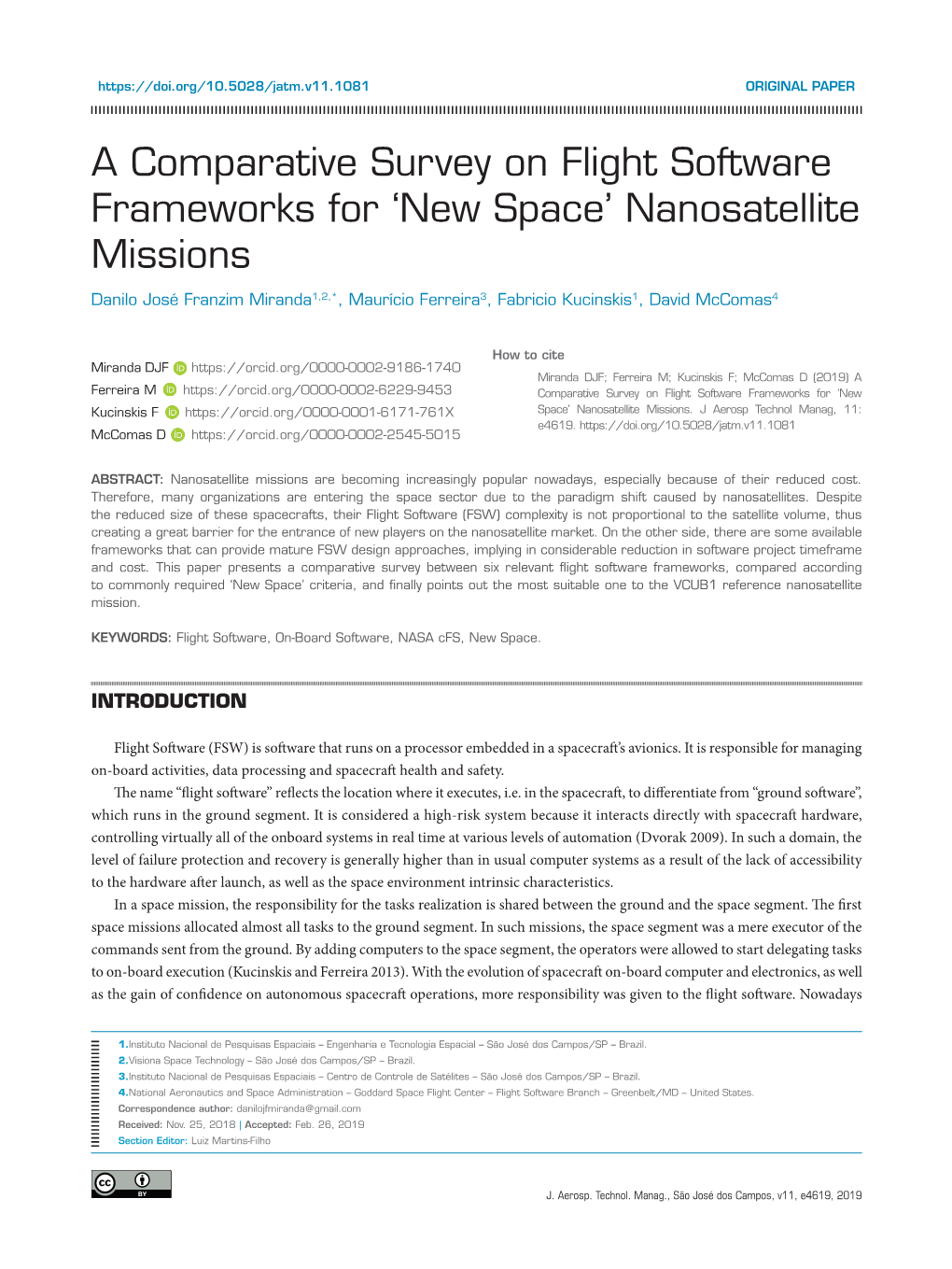 A Comparative Survey on Flight Software Frameworks for 'New Space'