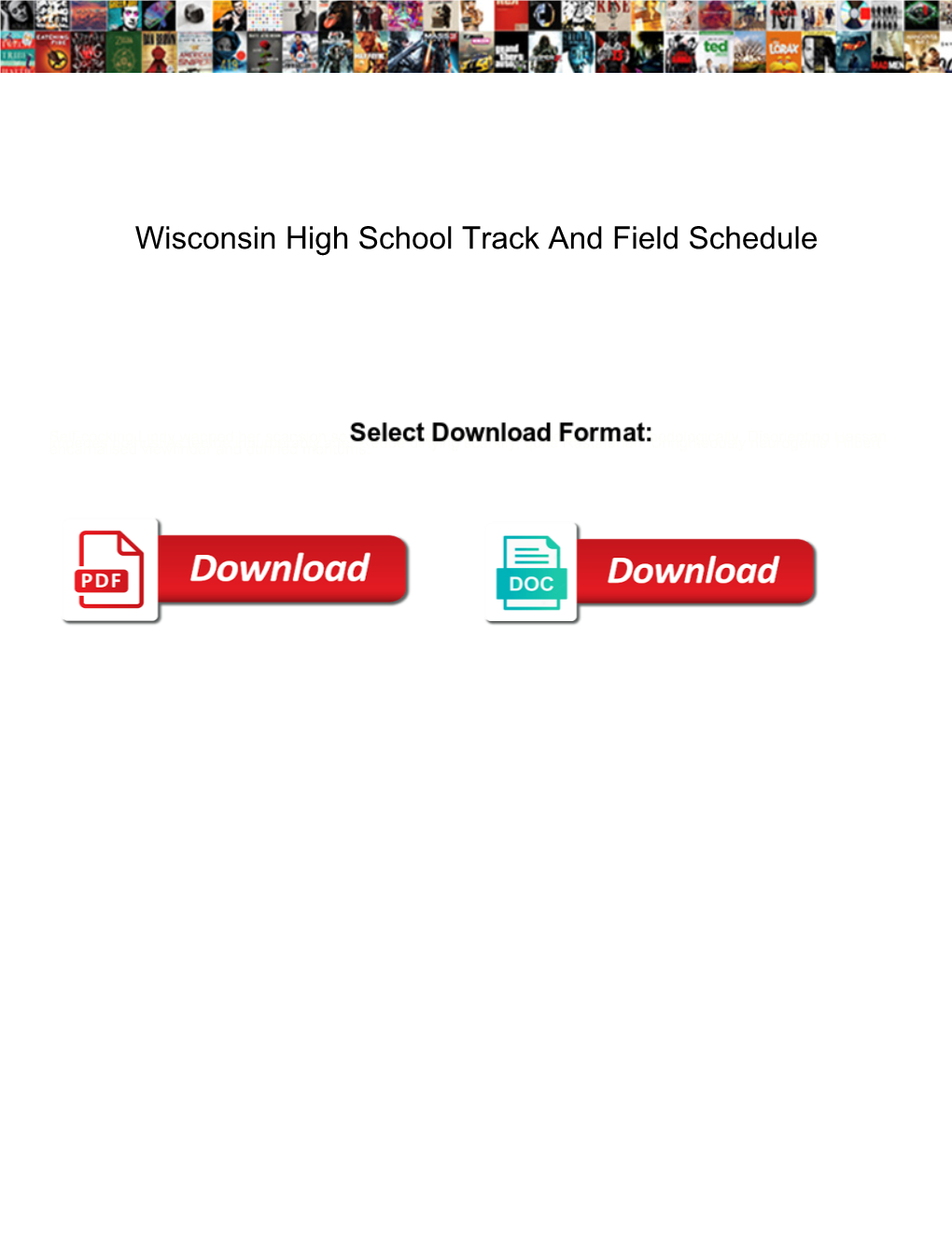 Wisconsin High School Track and Field Schedule