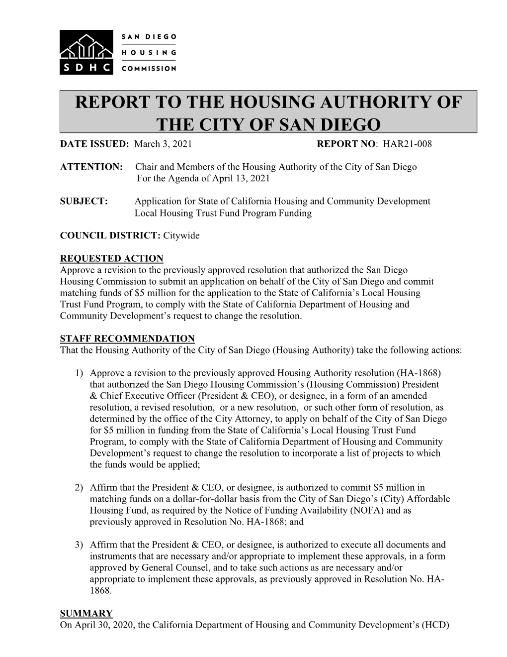 HAR21-008 Application for State of California Housing and Community