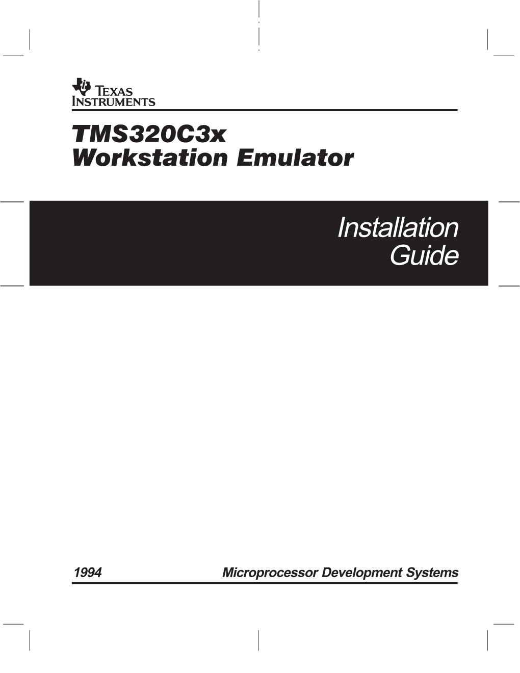 Tms320c3x Workstation Emulator Installation Guide