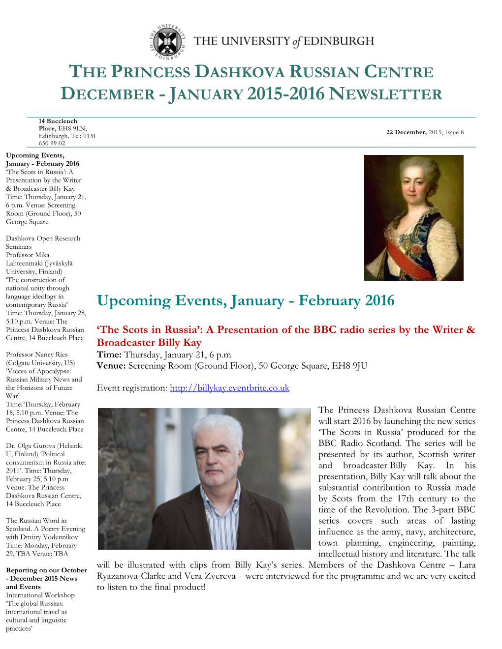 December - January 2015-2016 Newsletter