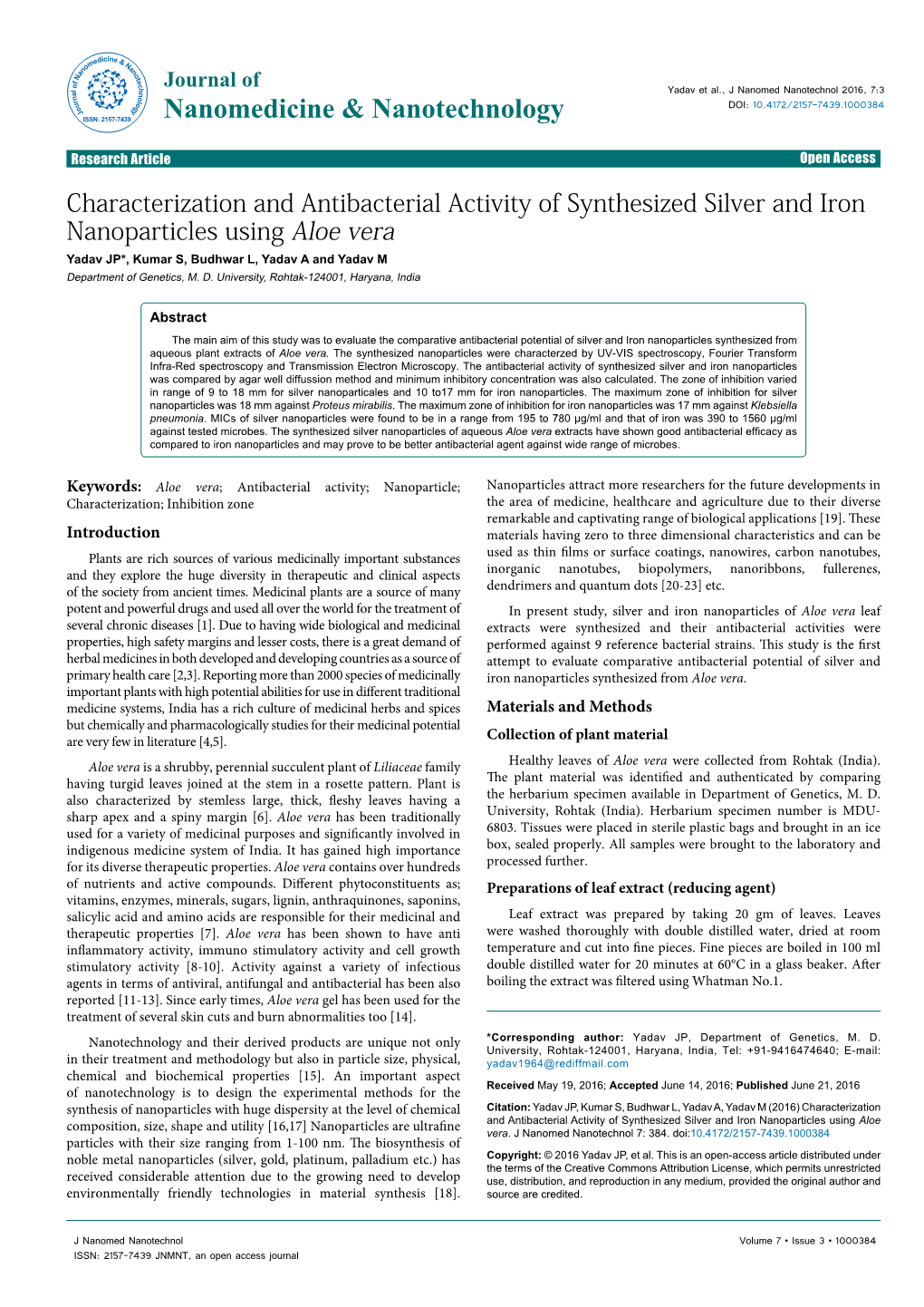 Characterization and Antibacterial Activity of Synthesized Silver And