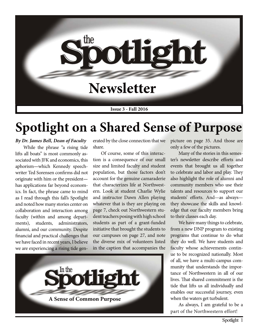 Fall 2016 Spotlight Newsletter