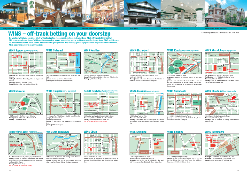 Off-Track Betting on Your Doorstep *Charges for Pay-Seats, Etc., Are Valid As of Nov