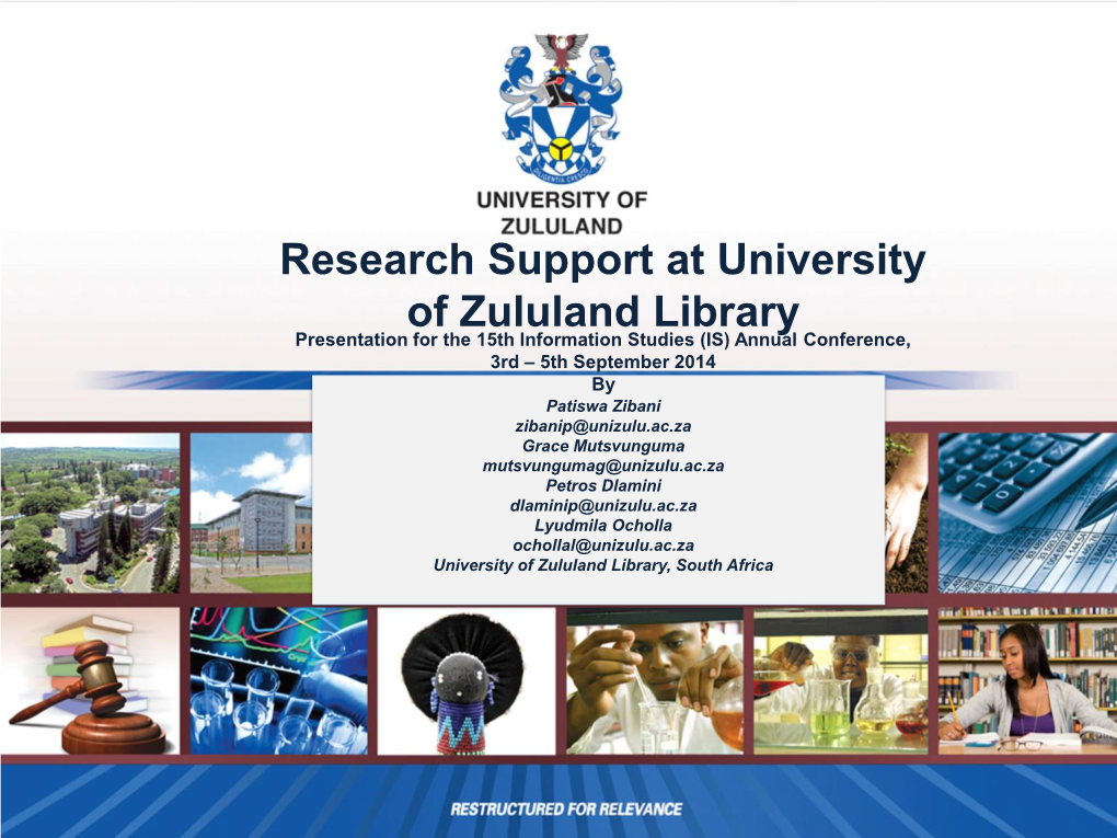 Research Support at University of Zululand Library