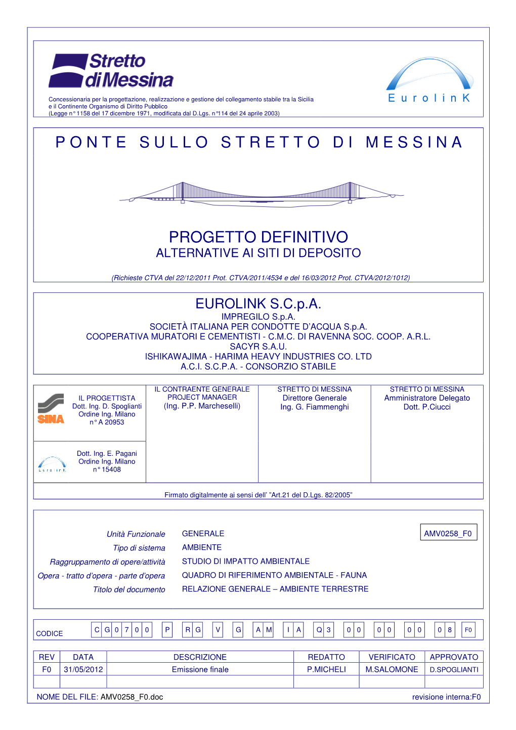 Page 1 Concessionaria Per La Progettazione, Realizzazione E